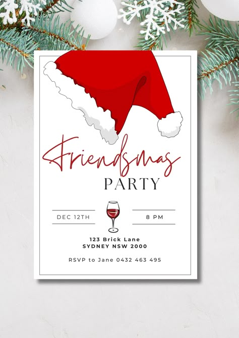 Friendsmas Invitation | Friends Christmas | Christmas Brunch | Friendsmas Lunch Invite | Instant download | Edit Canva Friendsmas Invitations, Friendsmas Party, Lunch Invitation, Christmas Lunch, Friends Christmas, Christmas Brunch, Friends Party, Christmas Invitations, Christmas Party Invitations