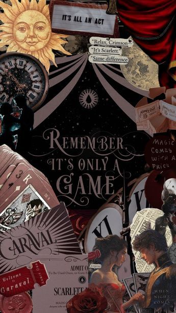 Check out luckystars1757's Shuffles #caraval #caravalbook #scarlettdragna #book Caraval Collage, Caravel Book, Caraval Wallpaper, Dante Caraval, Caraval Fanart, Bookish Wallpaper, Books Edits, Admit Ticket, Caraval Series