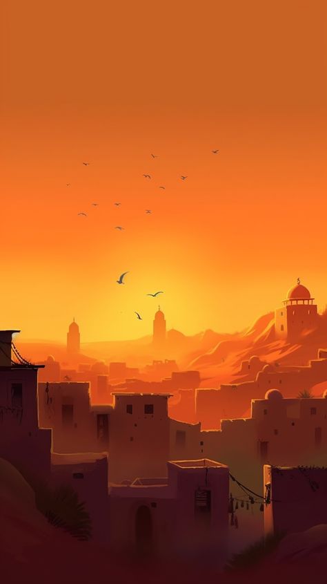 Old Arabian Aesthetic, Desert City Art, Arabian Background, Arabic Desert, Ancient Egypt Aesthetic, Sand City, Aladdin Art, Arabian Desert, Monochromatic Art