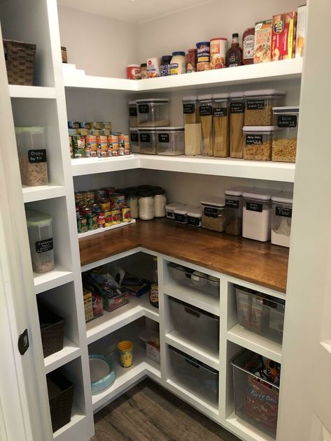 My Wife Wanted A Custom Pantry So I Built Her One Kitchen Prep Station, Custom Pantry, Corner Pantry, Pantry Remodel, Pantry Makeover, Clutter Free Home, Prep Kitchen, Pantry Design, Wire Shelving