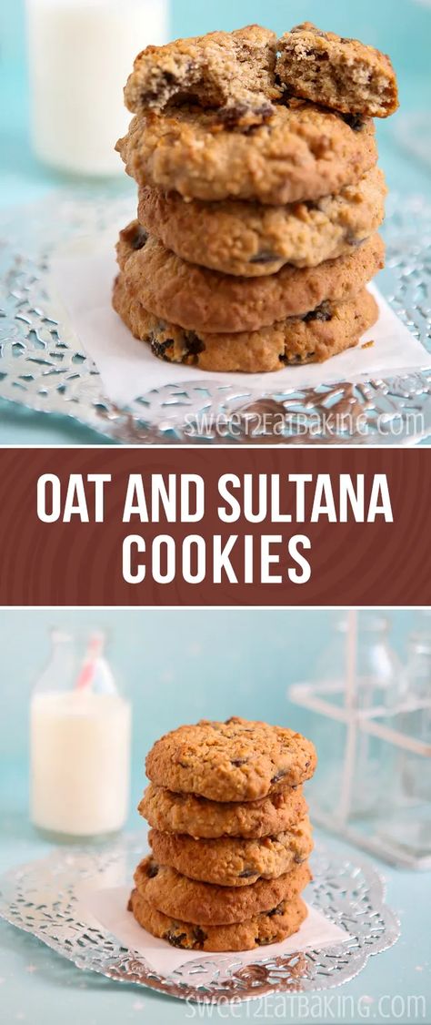 Sultana Biscuits Recipe, Sultana Recipes, Sultana Biscuits, Biscuit Recipes Uk, Raisin Cookie Recipe, Fall Favorites Recipes, Vanilla Biscuits, Nut Cake, Oatmeal Cake