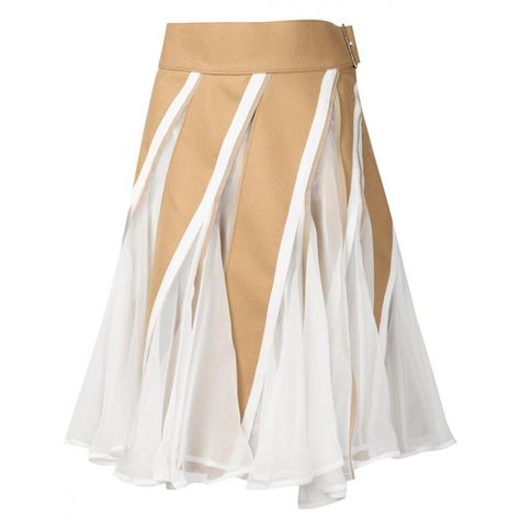 SACAI - Figure Skater Skirt - 15-02303 CAMEL - H. Lorenzo (€655) ❤ liked on Polyvore featuring skirts, flared skirt, sacai skirt, circle skirt, camel skater skirt and white flared skirt White Circle Skirt, Ballroom Dress Inspiration, Office Wear Dresses, Panelled Skirt, Camel Skirts, White Skater Skirt, Skirt Circle, White Knee Length Skirt, Couture Evening Dress