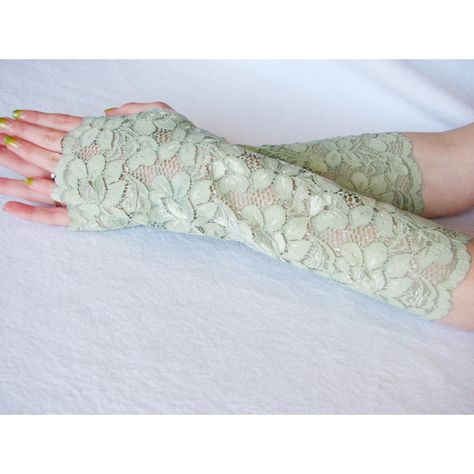 Autumn Wedding Gloves: Sage Green, Lace Fingerless Gloves,... ($16) ❤ liked on Polyvore Sage Green Wedding Accessories, Sage Green Gloves, Lace Fingerless Gloves, Green Gloves, Sage Green Wedding, Wedding Gloves, Fairy Jewelry, Prom Ideas, Autumn Wedding