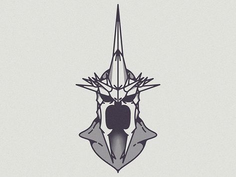 Hollow by Rick Calzi Lotr Witch King Tattoo, Witchking Lotr Tattoo, Lord Of The Rings Sauron Tattoo, Sauron Helmet Tattoo, Sauron Illustration, Ring Wraith Tattoo, Eye Of Sauron Drawing, Lotr Tattoo Design, The Lord Of The Rings Drawings