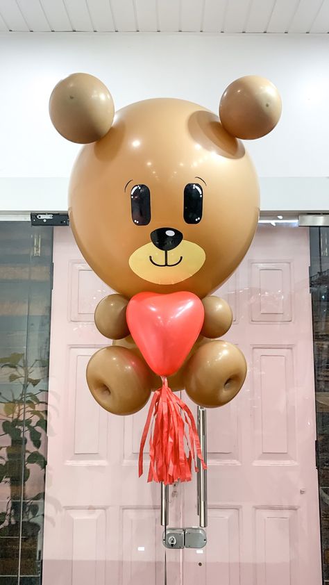 Teddy Bear, Cute, Birthday Wishes, Hugs, Decor, Unique Balloons Teddy Balloon, Balloon Centerpieces Diy, Teddy Bear Balloon, Balloon Bear, Balloon Bouquet Diy, Bear Balloon, Valentines Balloons, Anniversary Congratulations, Bear Sculptures