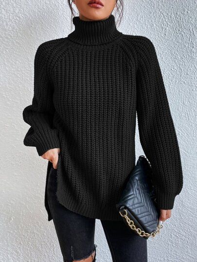 Chique Outfit, Casual Turtleneck, Winter Mode, Oversized Knitted Sweaters, Warm Sweaters, Loose Sweater, Turtle Neck Top, Look Casual, Outfit Casual