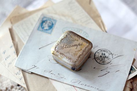 Antique Silver Plated Victorian Stamp Box Raindrops And Roses, Old Letters, Ivy House, You've Got Mail, Handwritten Letters, Vintage Lettering, Mail Art, Letter Writing, Love Letters