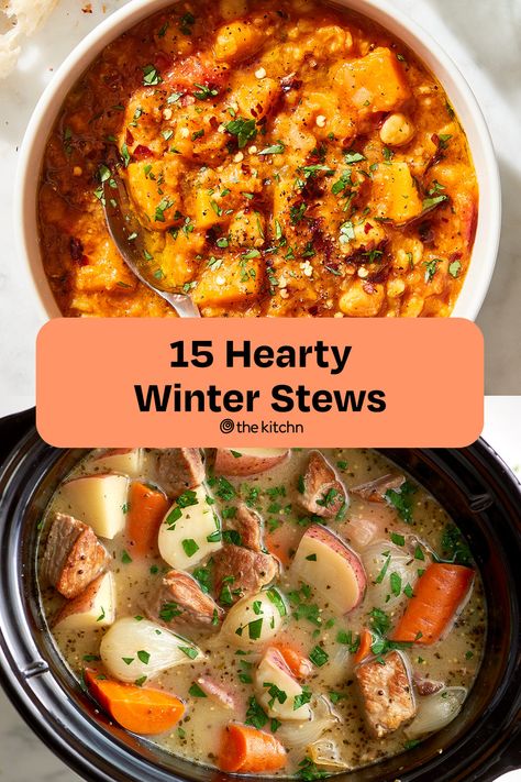 A surefire trick for making winter more bearable: Put a delicious, hearty stew on the stove. Here are 15 of our absolute favorite stew recipes to try right now. Christmas Stew, Winter Stew Recipes, Stew Recipes Stove Top, Winter Stew, Veal Stew, Pumpkin Stew, Slow Cooker Curry, Winter Stews, Classic Beef Stew