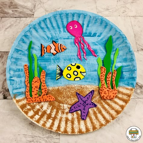 Sea Crafts For Kids, Ocean Crafts Preschool, Crafts For School, Sea Animal Crafts, Ocean Animal Crafts, Under The Sea Crafts, Ocean Theme Preschool, Scratch Book, Sea Activities