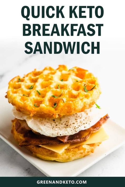 Try this recipe for a keto breakfast sandwich made with crispy bacon, egg, and cheesy chaffles! This recipe is low in carbs and high in flavor.  It's so quick and easy to make -- perfect for busy mornings. Chaffle Breakfast Sandwiches, Breakfast Chaffle Recipe Keto, Keto Breakfast Chaffles, Chaffle Breakfast, Chaffle Ideas, Keto Breakfast Sandwich, Chaffles Recipe, Egg And Grapefruit Diet, Keto Waffles