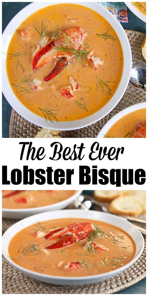 Healthy Lobster Bisque, Easy Lobster Bisque Recipe, Lobster Bisque Recipe Best, 4 Course Dinner Menu Ideas, Keto Lobster Bisque, Easy Lobster Bisque, Crab Bisque Recipe, Lobster Bisque Recipe, Bisque Soup Recipes