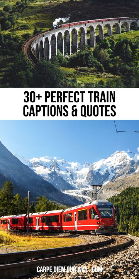 Train travel captions for instagram. Whether it is a commuter train or a travel adventure there are plenty of train captions here. Railway Captions For Instagram, Train Ride Quotes, Train Travel Captions For Instagram, Train Station Captions Instagram, Captions For Train Journey, Metro Captions Instagram, Quotes About Trains, Train Aesthetic Quotes, Train Quotes Railroad