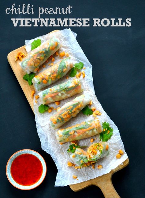 Starter Vegetarian, Starters For Dinner, Vietnamese Rolls, Vegan Dinner Party, Dinner Party Starters, Vegan Party Food, Dinner Party Recipes, Starters Recipes, Vietnamese Recipes