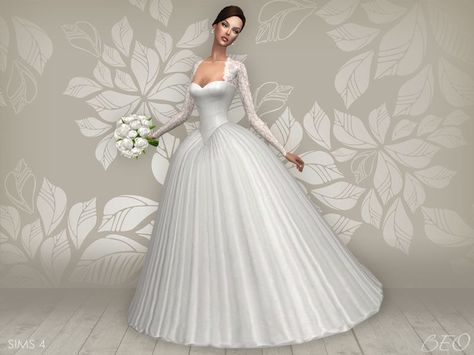 Wedding dress - Cynthia for The Sims 4 by BEO (2) Sims 4 Wedding Dress, Die Sims 4, The Sims 4 Pc, Pelo Sims, Sims 4 Game Mods, Sims 4 Dresses, Sims 4 Mm, Sims4 Clothes, Sims 4 Update