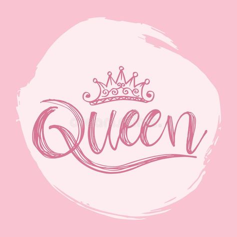 Queen word with crown. vector illustration Crown Vector, Crown Pink, Queens Wallpaper, Designer Baby Clothes, Church Graphic Design, Passion Flower, Letter T, Background Illustration, Queen Bees