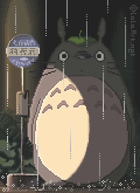 Pixel Art Gifs - Album on Imgur My Neighbor Totoro - Studio Ghibli Smile Gif, My Neighbor Totoro, The Rain, Pixel Art, Gif, Art