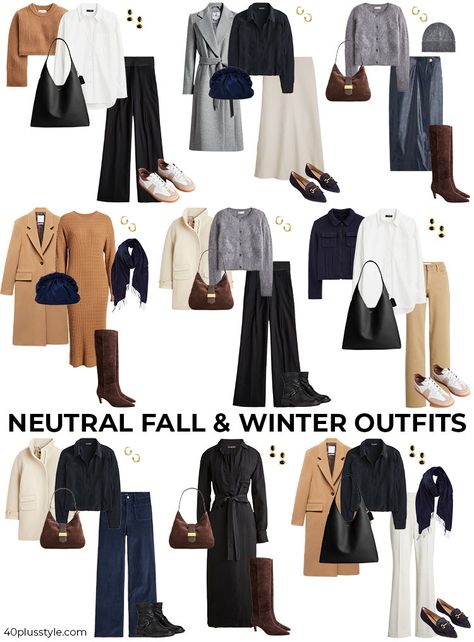 neutral outfits for fall and winter 2024 | 40 style Neutral Coat, Fall And Winter Outfits, Neutral Pants, Knee Boots Outfit, Style Rut, Neutral Outfits, Outfits For Fall, Wardrobe Capsule, Winter Capsule