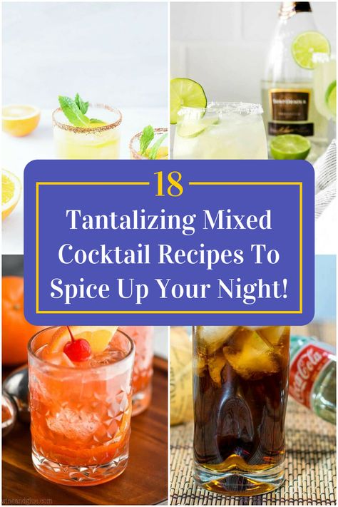 Collage of 4 mixed cocktails. Popular Mixed Drinks Cocktail Recipes, All Spice Dram Cocktails, Cocktails Based On Movies, Cocktails That Don’t Taste Like Alcohol, Nightmare On Bourbon Street Cocktail, Delicious Cocktails, Cocktail Hour, Party Night, Party Drinks