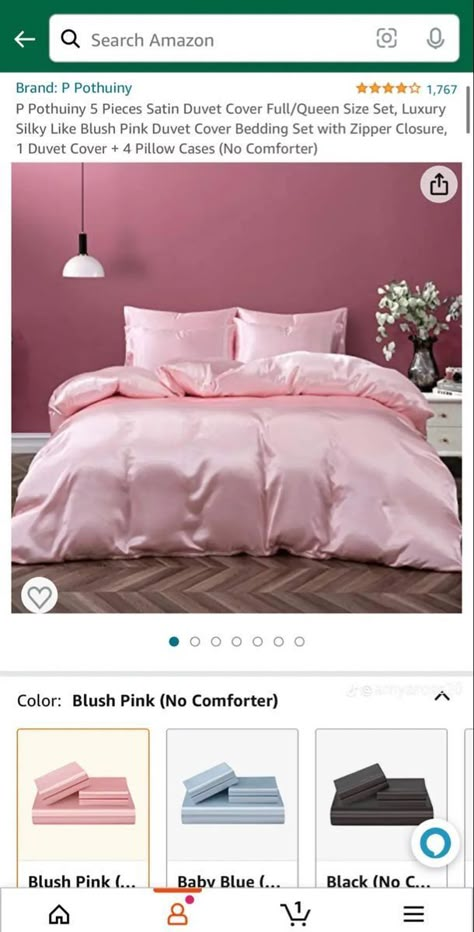 Amazon Finds Bedroom Decor, Amazon Room Finds, Amazon Bedroom Finds, Amazon List, Girl Apartment Decor, First Apartment Essentials, Duvet Cover Full, Pink Duvet, Luxury Room Bedroom