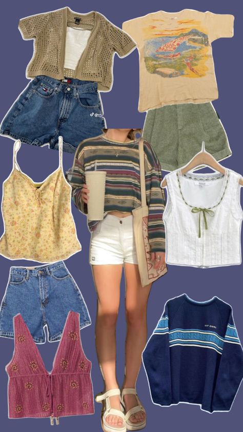 outfit collage, coastal granddaughter, granola style Granola Style Outfits, Cute Granola Outfits, Granola Summer Outfits, Granola Girl Style, Granola Girl Outfits, Granola Outfits, Granola Style, Cottagecore Outfit, Coastal Granddaughter