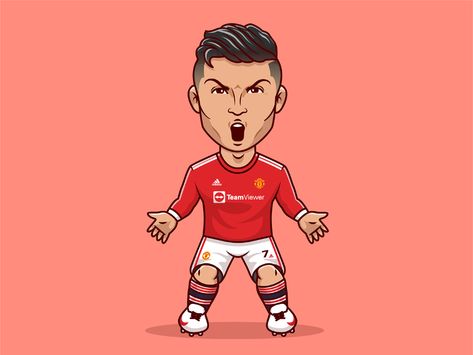 Welcome Back @cristiano to @manchesterunited ⚽🥳 on Behance Ronaldo Cartoon Wallpaper, Cristiano Ronaldo Illustration, Cr7 Cartoon, Cristiano Ronaldo Cartoon, Messi Y Cristiano, Drawing Pictures For Kids, 2d Character Animation, Beautiful Pencil Drawings, Football Artwork