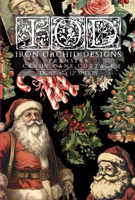 New Product Release: IOD Holiday Collection 2023 Transfers – IOD Public Iod Christmas, Christmas Transfers, Rub On Transfers, Iron Orchid Designs, Milk Paint, Paper Clay, Santa And Reindeer, Annie Sloan, Classic Christmas