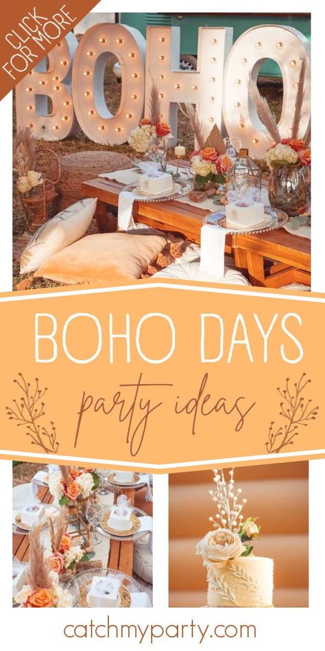 Boho Lunch Party, Boho 60th Birthday Party, Boho Party Decorations Birthday, Boho Chic Party Ideas Decoration, Boho Birthday Party Adult, Bohemian Theme Party, Boho Birthday Decorations, Boho Party Ideas, Boho Table Setting