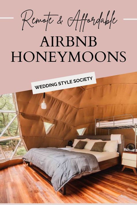 You don’t have to go into debt for a memorable honeymoon! Some of the most secluded yet luxurious accommodations are available right here in the US via Airbnb. Whether you prefer to cozy up in bed all day or venture out into the wilderness. Get inspired for your post-wedding travels when you read up on some of our favorite remote and affordable Airbnb honeymoons. Honeymoon Airbnb, Honeymoon In The Us, Affordable Honeymoon, Honeymoon Ideas, Honeymoons, The Wilderness, Post Wedding, Travel Wedding, Get Inspired