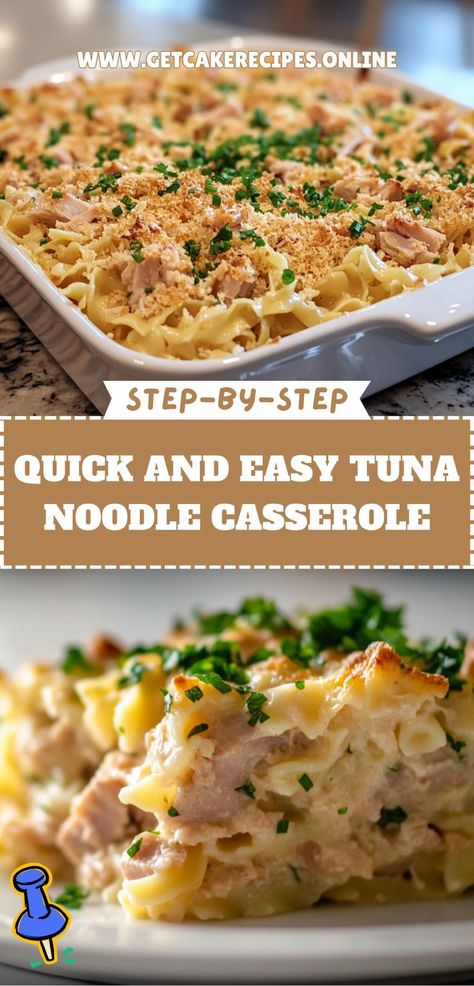 Tuna Noodle Casserole Tuna Fish Hot Dish, Campbell’s Tuna Noodle Casserole, Quick And Easy Tuna Casserole, Quick Tuna Casserole, Tuna Surprise Casserole, Casserole Recipes Tuna, Tuna Alfredo Casserole, Ww Tuna Noodle Casserole, Campbell Tuna Noodle Casserole