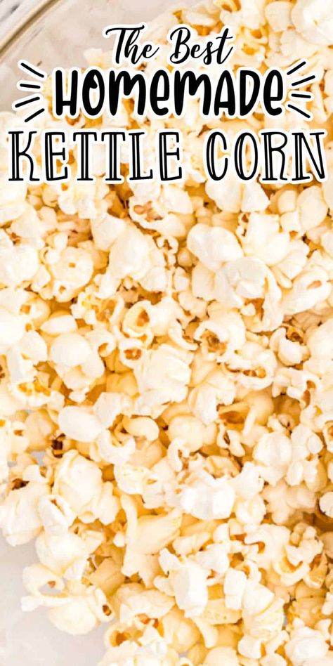 Kettle Corn Popcorn Recipe, Homemade Kettle Corn, Kettle Corn Recipe, Popcorn Recipes Sweet, Kettle Corn Popcorn, Popcorn Recipes Easy, Sweet Popcorn, Homemade Popcorn, Healthy Food Menu