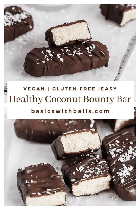 Vegan Desserts With Coconut Milk, Bounty Bars Recipe Healthy, Healthy Coconut Bars Recipes, Full Fat Coconut Milk Recipes, Coconut Milk Recipes Dessert Healthy, Vegan Chocolate Recipes Healthy, Healthy Coconut Desserts, Super Healthy Desserts, Simple Healthy Desserts