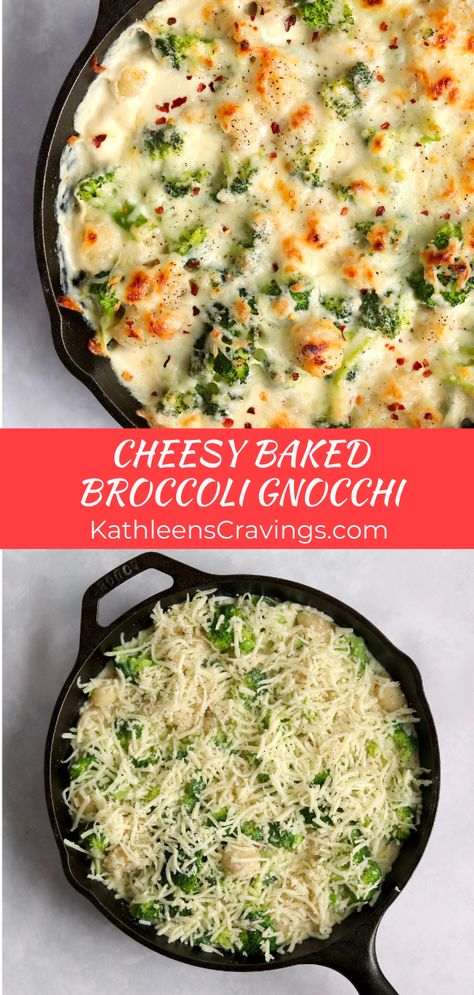 Creamy Broccoli Gnocchi, Easy Vegetarian Entrees, Gnocchi Recipes Alfredo, Baked Cauliflower Gnocchi, Healthy Gnocchi Recipes Vegetarian, Gnocchi Cream Cheese, Gnocchi With Veggies, Cheap Gnocchi Recipe, Ideas For Gnocchi