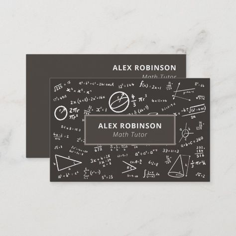 Tutor Business Cards, Tutoring Business Cards, Algebra Math, Tutor Business, Tutoring Business, Math Formulas, Math Tutor, Teacher Cards, Math Teacher