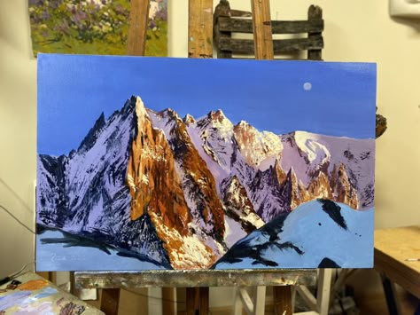 Alps Painting, Paint Inspo, Mountain Painting, Paintings Ideas, Abstract Art Painting Diy, Landscape Art Painting, Abstract Art Inspiration, Inspiration Painting, Learn Art