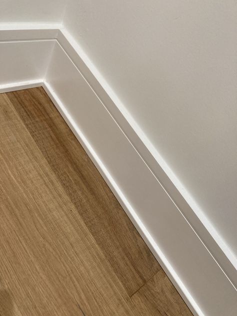 Modern Luxury Baseboards, Architraves And Skirting Modern, Squared Off Baseboards, Simple Modern Baseboard, Modern Floor Molding, Floor Baseboards Modern, Baseboard Molding Ideas, Transitional Baseboards And Trim, Square Shoe Molding