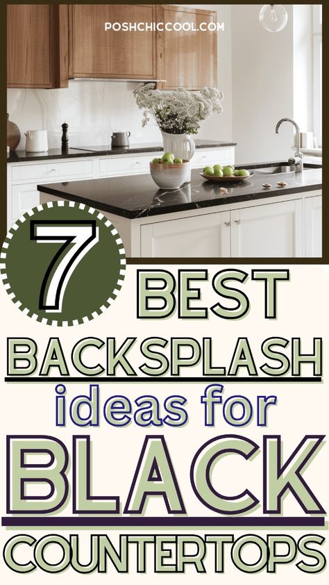 Struggling to find the ideal backsplash for black countertops? Discover how to pair the perfect backsplash with different cabinet colors, whether it's white, oak, or cherry. From sleek modern designs to classic looks, find out how to create a cohesive kitchen that stands out. Click to explore stylish options and transform your space!  Whether you are looking for Backsplash ideas for black countertops, Best backsplash for black kitchen, Black countertop kitchen design, Backsplash colors for dark countertops or Modern kitchen backsplash ideas you are at the right place! Granite Countertops Kitchen Modern, White Kitchen Black Granite, Granite Modern Kitchen, Beige Granite Countertops Kitchen, Backsplash For Black Countertops, Different Cabinet Colors, Modern Granite Countertops, Kitchen Countertops Modern, Kitchen Design Backsplash