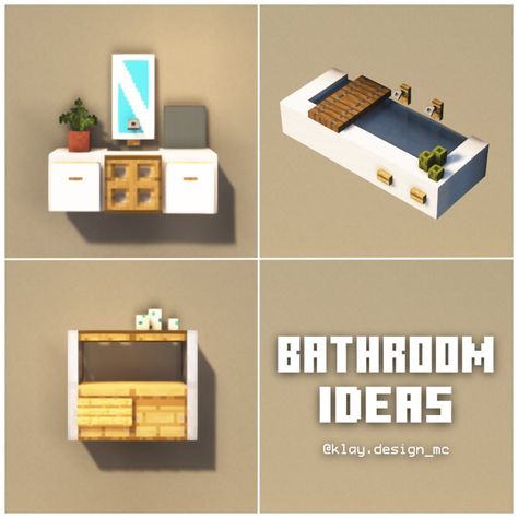 Cute Bedroom Ideas In Minecraft, Minecraft House Decorations Outside, Minecraft House Ideas For Beginners, Mc Bathroom Ideas, Loft House Minecraft, Minecraft Houses Bathroom, Cute Minecraft Bathroom Ideas, Laundry Room Minecraft, Minecraft Bathroom Decor