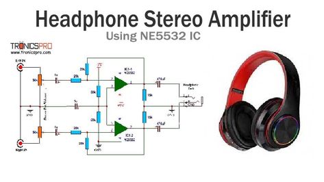 https://tronicspro.com/stereo-headphone-amplifier-circuit-diagram-using-ne5532/ Amplifier Circuit Diagram, Diy Headphones, Headphone Splitter, Subwoofer Box Design, Subwoofer Amplifier, Subwoofer Box, Electronic Schematics, Headphone Amp, Tone Control