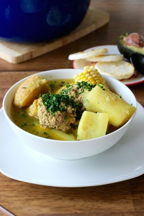 Albondigas Meatballs, Albondigas Soup Recipe, Colombian Recipes, Albondigas Soup, Latino Food, Colombian Food, Meatball Soup, Perfect Lunch, Beef Dinner