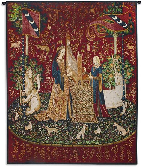 Lady And The Unicorn, Unicorn Frame, Unicorn Tapestry, Unicorn Tapestries, Sound Wall, Small Tapestry, Chinoiserie Design, Medieval Tapestry, Great Works Of Art