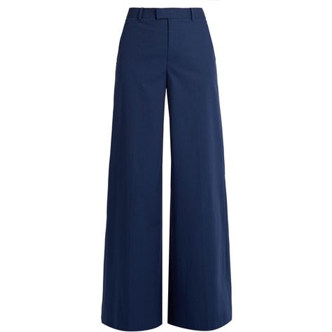 REDValentino Wide-leg cotton-blend trousers (€150) ❤ liked on Polyvore featuring pants, navy, navy wide leg trousers, wide leg trousers, wide-leg pants, oversized pants and cotton blend pants Navy Blue Wide Leg Pants, Navy Wide Leg Trousers, Blue Wide Leg Pants, Navy Trousers, Oversized Pants, Navy Blue Pants, Blue Trousers, Flare Trousers, Flared Pants