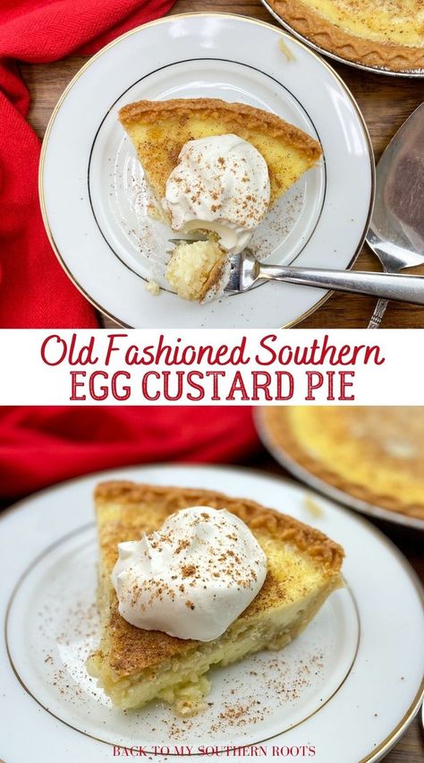 Old Fashioned Egg Custard Pie Recipe, Old Fashion Custard, Egg Custard Pie Recipe, Natasha Kitchen, Egg Custard Pie, Chess Pie Recipe, Vanilla Desserts, Holiday Pie, Custard Pie Recipe