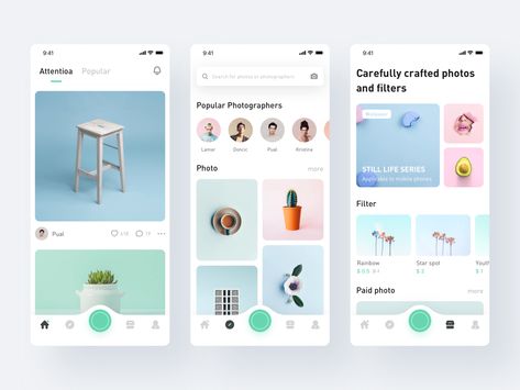 Photography app camera shop find home fillet minimalism photography app ui Minimalism Photography, Ui Design Mobile, Flat Web Design, Ui Ux 디자인, App Design Layout, Ux App Design, Web Design Mobile, Mobile Ui Patterns, Mobile App Design Inspiration