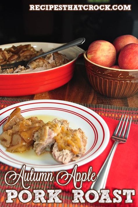 Are you a fan of a little apple with your pork? Tis the season! Check out this recipe for Autumn Apple Pork Roast straight from the slow cooker. This recipe for Sizzle and Crock Week comes from Gooseberry Patch’s Slow-Cookers, Casseroles & Skillets. I knew I was going to make it as soon as I saw it… since...Read More » Apple Pork Roast, Pork Roast Crock Pot Recipes, Pork Roast With Apples, Roast Crockpot, Fall Slow Cooker Recipes, Pot Roast Crock Pot Recipes, Slow Cooker Recipes Pork, Apple Pork, Crockpot Ideas