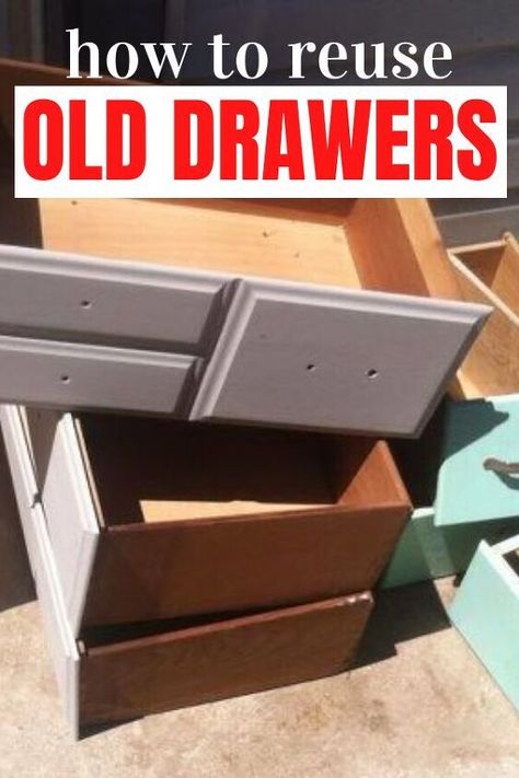 Diy Old Drawers, Drawers Repurposed Diy, Recycled Dresser, Upcycle Drawers, Dresser Top Organization Ideas, Cute Planters, Chest Of Drawers Makeover, Drawers Repurposed, Old Dresser Drawers