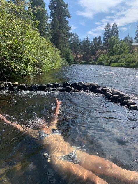 Creek Swimming Aesthetic, Creek Swimming, Creek Aesthetic, River Swimming, Minnesota Summer, Descendants Dr, River Pictures, Mountain Girl, Looking For Alaska