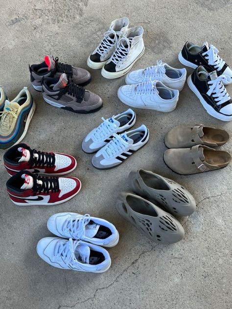 Sneaker Rotation Men, Mens Shoe Collection, Shoe Ideas Men, Shoe Rotation Aesthetic, Shoe Rotation Men, Mens Lifestyle Shoes, Shoe Inspo Men, Small Shoe Collection, Shoes Rotation