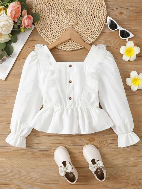 Blouse Peplum, Shein Kids, Classy Outfits For Women, Girls Christmas Outfits, Kids Dress Wear, Pakistani Fashion Casual, Fashion Top Outfits, Frocks For Girls