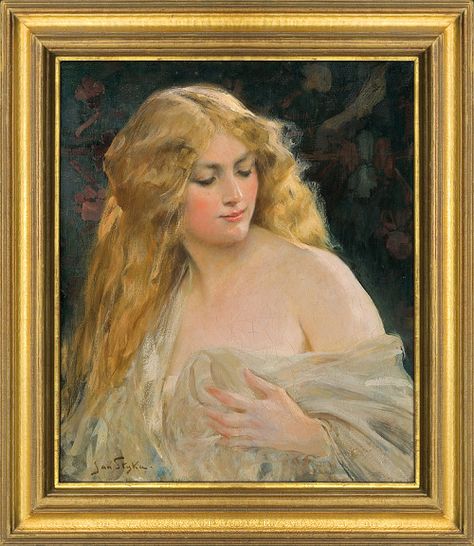 Jan Styka, 1858-1925Calypso, blonde-haired goddes Calypso Goddess Mythology, Francine Rivers, Polish Artist, Greek And Roman Mythology, Greek Mythology Art, Mythology Art, A4 Poster, Beautiful Posters, Vintage Artwork