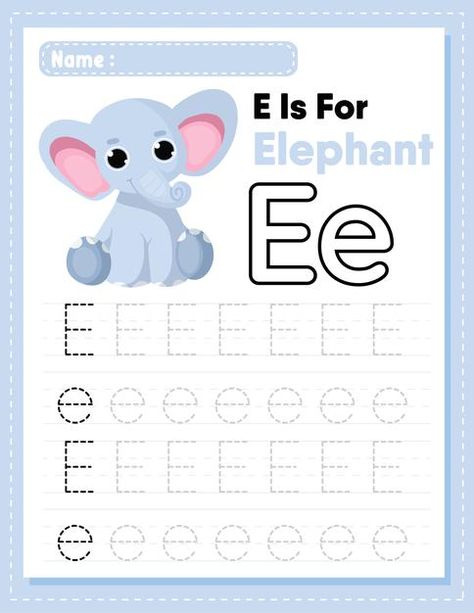 Alphabet letter e uppercase and lowercas... | Premium Vector #Freepik #vector #school #kids #education #character Letter Cursive, Cursive Tracing, Alphabet Writing Worksheets, Flamingo Craft, Animal Worksheets, Alphabet Tracing Worksheets, English Worksheets For Kids, Alphabet Writing, Alphabet Tracing